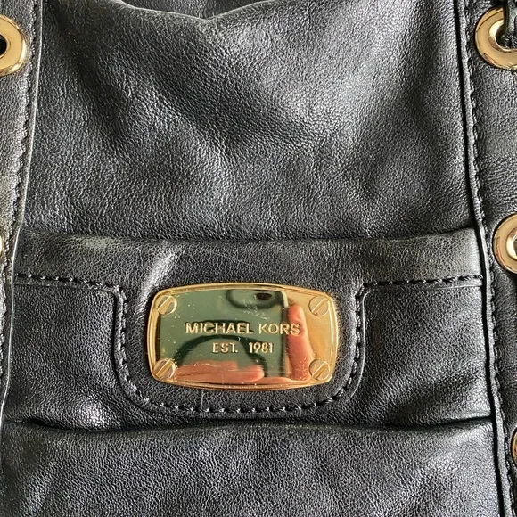 Michael Kors Black Crossbody Bag with Gold Accents - Picture 6 of 7